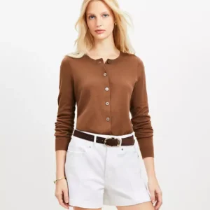 Petite Modern Crew Neck Cardigan