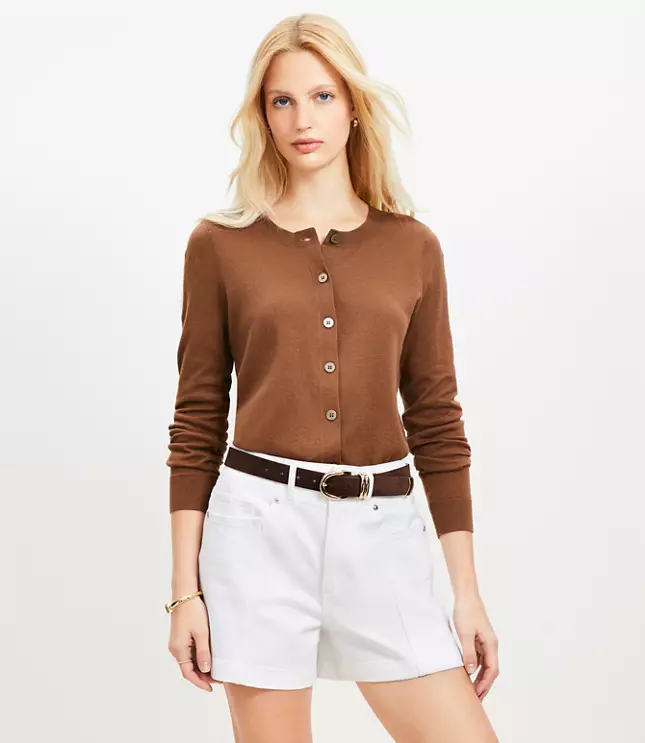 Petite Modern Crew Neck Cardigan