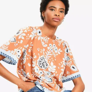 Floral Gathered Sleeve Blouse