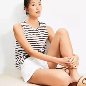 Striped Henley Tank Top